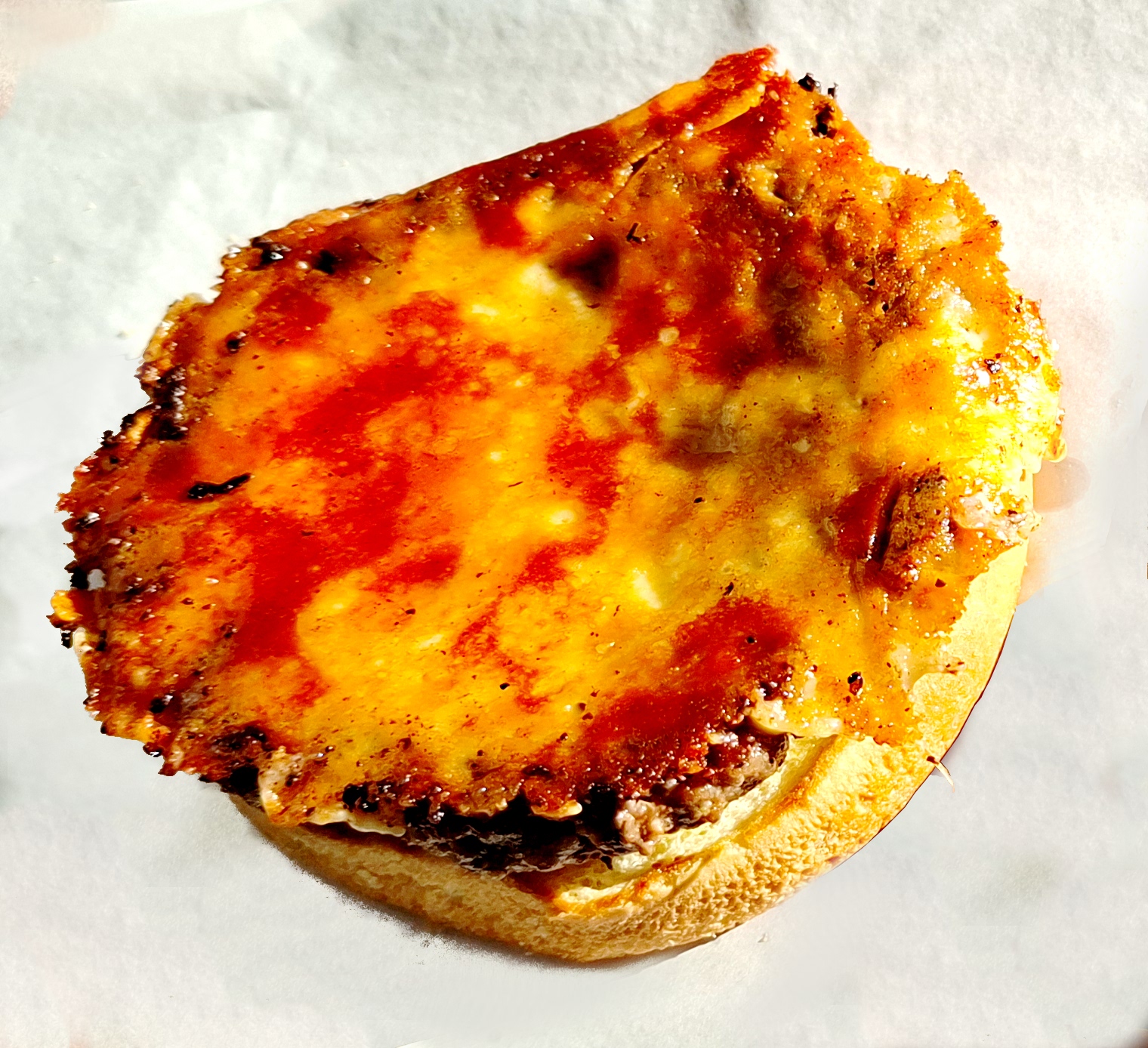 Cheesy smash burger