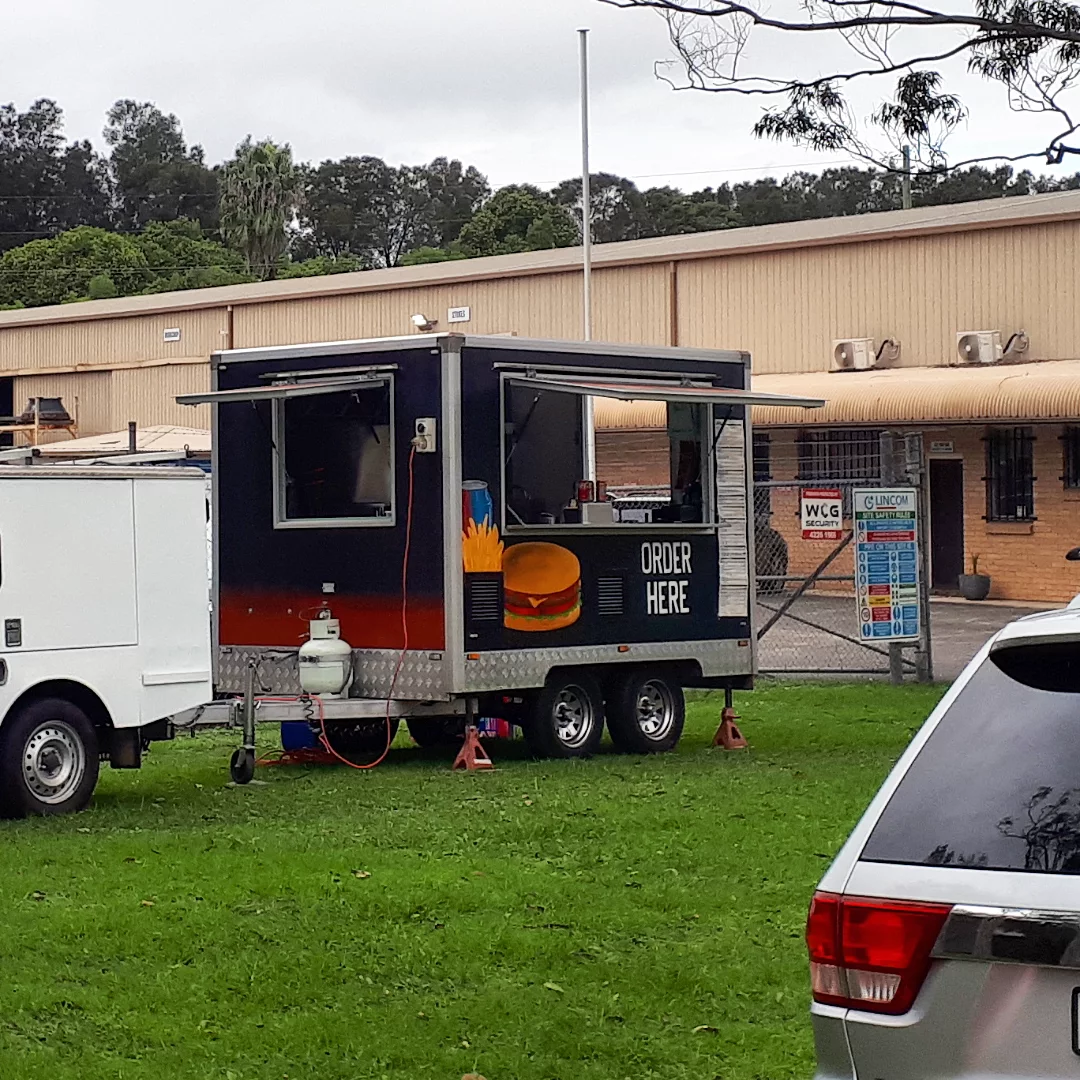 Yummy Yummies food van set up at a community sporting event